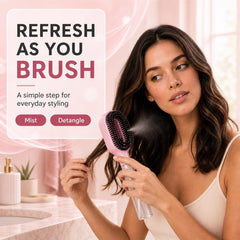 2-in-1 Water Spray Comb Detangling Brush with Built-In Mist Bottle