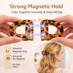 Magnetic Hair Claw Clip, 2 in 1 Korean Hair Clips for Women
